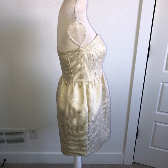 Shoshanna Cocktail Dress Ivory and Gold - SZ 4 - Picture 3 of 10